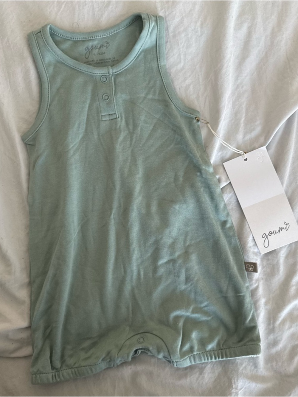 goumi baby Girls' Sage Green Sleeveless Romper